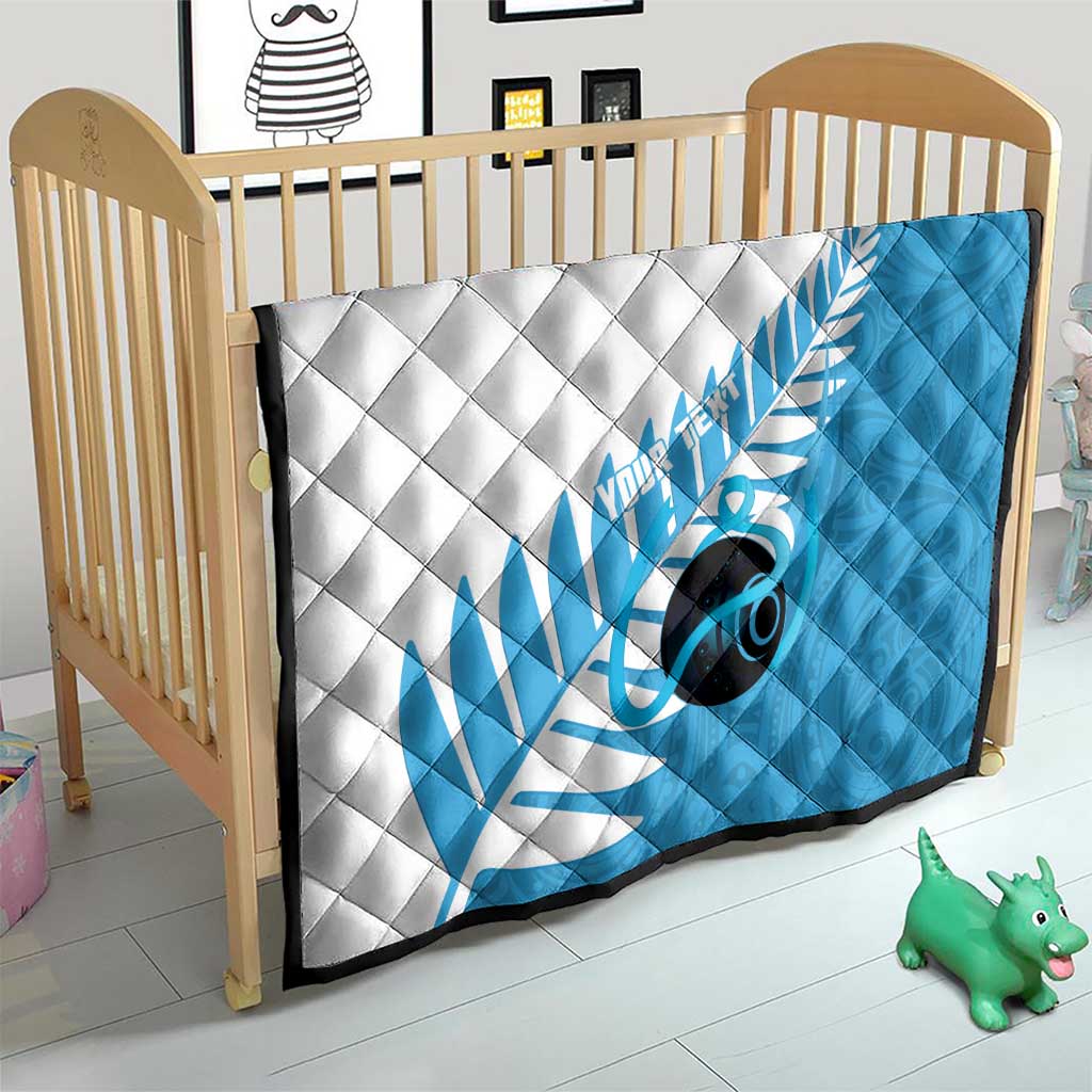 New Zealand Lawn Bowls Prostate Cancer Custom Quilt Aotearoa Maori Silver Fern Blue Ribbon LT14 - Polynesian Pride
