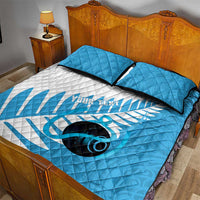 New Zealand Lawn Bowls Prostate Cancer Custom Quilt Bed Set Aotearoa Maori Silver Fern Blue Ribbon LT14 - Polynesian Pride