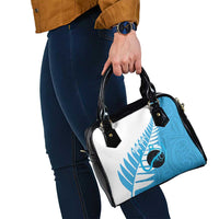 New Zealand Lawn Bowls Prostate Cancer Custom Shoulder Handbag Aotearoa Maori Silver Fern Blue Ribbon LT14 - Polynesian Pride