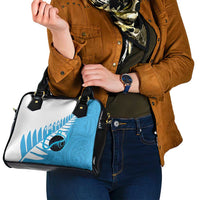 New Zealand Lawn Bowls Prostate Cancer Custom Shoulder Handbag Aotearoa Maori Silver Fern Blue Ribbon LT14 - Polynesian Pride