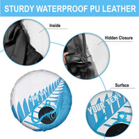 New Zealand Lawn Bowls Prostate Cancer Custom Spare Tire Cover Aotearoa Maori Silver Fern Blue Ribbon LT14 - Polynesian Pride