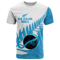 New Zealand Lawn Bowls Prostate Cancer Custom T Shirt Aotearoa Maori Silver Fern Blue Ribbon LT14 Blue - Polynesian Pride