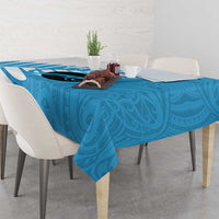 New Zealand Lawn Bowls Prostate Cancer Custom Tablecloth Aotearoa Maori Silver Fern Blue Ribbon LT14 - Polynesian Pride