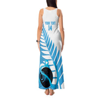New Zealand Lawn Bowls Prostate Cancer Custom Tank Maxi Dress Aotearoa Maori Silver Fern Blue Ribbon LT14 - Polynesian Pride