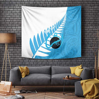 New Zealand Lawn Bowls Prostate Cancer Custom Tapestry Aotearoa Maori Silver Fern Blue Ribbon LT14 Blue - Polynesian Pride