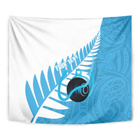 New Zealand Lawn Bowls Prostate Cancer Custom Tapestry Aotearoa Maori Silver Fern Blue Ribbon LT14 - Polynesian Pride