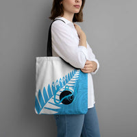 New Zealand Lawn Bowls Prostate Cancer Custom Tote Bag Aotearoa Maori Silver Fern Blue Ribbon LT14 - Polynesian Pride