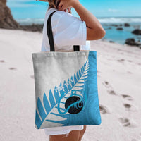 New Zealand Lawn Bowls Prostate Cancer Custom Tote Bag Aotearoa Maori Silver Fern Blue Ribbon LT14 - Polynesian Pride