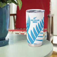 New Zealand Lawn Bowls Prostate Cancer Custom Tumbler Cup Aotearoa Maori Silver Fern Blue Ribbon LT14 - Polynesian Pride