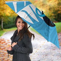 New Zealand Lawn Bowls Prostate Cancer Custom Umbrella Aotearoa Maori Silver Fern Blue Ribbon LT14 - Polynesian Pride