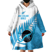 New Zealand Lawn Bowls Prostate Cancer Custom Wearable Blanket Hoodie Aotearoa Maori Silver Fern Blue Ribbon LT14 - Polynesian Pride