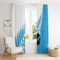 New Zealand Lawn Bowls Prostate Cancer Custom Window Curtain Aotearoa Maori Silver Fern Blue Ribbon LT14 - Polynesian Pride