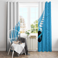 New Zealand Lawn Bowls Prostate Cancer Custom Window Curtain Aotearoa Maori Silver Fern Blue Ribbon LT14 - Polynesian Pride