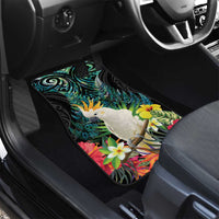 Sulphur-crested Cockatoo New Zealand Car Mats Paua Shell Aotearoa Maori Tropical Flowers LT14 - Polynesian Pride
