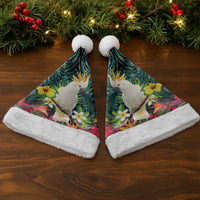 Sulphur-crested Cockatoo New Zealand Christmas Santa Hat Paua Shell Aotearoa Maori Tropical Flowers LT14 - Polynesian Pride