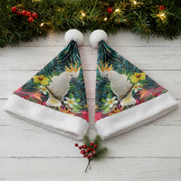 Sulphur-crested Cockatoo New Zealand Christmas Santa Hat Paua Shell Aotearoa Maori Tropical Flowers LT14 - Polynesian Pride