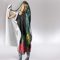 Sulphur-crested Cockatoo New Zealand Hooded Blanket Paua Shell Aotearoa Maori Tropical Flowers LT14 - Polynesian Pride