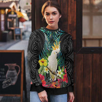 Sulphur-crested Cockatoo New Zealand Ugly Christmas Sweater Paua Shell Aotearoa Maori Tropical Flowers LT14 - Polynesian Pride