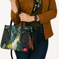 Sulphur-crested Cockatoo New Zealand Leather Bag Paua Shell Aotearoa Maori Tropical Flowers LT14 - Polynesian Pride