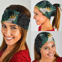 Sulphur-crested Cockatoo New Zealand Neck Gaiter Paua Shell Aotearoa Maori Tropical Flowers LT14 - Polynesian Pride