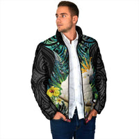 Sulphur-crested Cockatoo New Zealand Padded Jacket Paua Shell Aotearoa Maori Tropical Flowers LT14 - Polynesian Pride