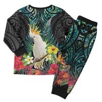 Sulphur-crested Cockatoo New Zealand Christmas Pajama Set Paua Shell Aotearoa Maori Tropical Flowers LT14 - Polynesian Pride