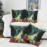 Sulphur-crested Cockatoo New Zealand Pillow Cover Paua Shell Aotearoa Maori Tropical Flowers LT14 - Polynesian Pride