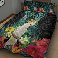 Sulphur-crested Cockatoo New Zealand Quilt Bed Set Paua Shell Aotearoa Maori Tropical Flowers LT14 - Polynesian Pride