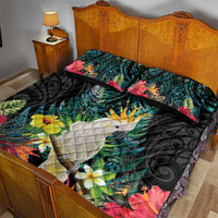 Sulphur-crested Cockatoo New Zealand Quilt Bed Set Paua Shell Aotearoa Maori Tropical Flowers LT14 - Polynesian Pride