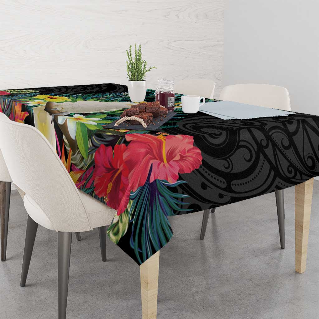 Sulphur-crested Cockatoo New Zealand Tablecloth Paua Shell Aotearoa Maori Tropical Flowers LT14 - Polynesian Pride