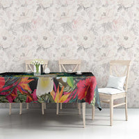Sulphur-crested Cockatoo New Zealand Tablecloth Paua Shell Aotearoa Maori Tropical Flowers LT14 - Polynesian Pride