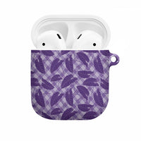 Purple Hawaii Kalo Palaka Motifs AirPods Case Hawaiian Taro Leaves Elegant Vibes LT14 Purple - Polynesian Pride