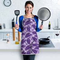 Purple Hawaii Kalo Palaka Motifs Apron Hawaiian Taro Leaves Elegant Vibes LT14 - Polynesian Pride
