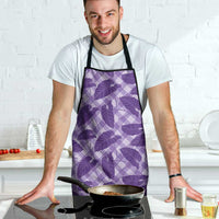 Purple Hawaii Kalo Palaka Motifs Apron Hawaiian Taro Leaves Elegant Vibes LT14 - Polynesian Pride