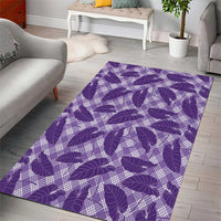 Purple Hawaii Kalo Palaka Motifs Area Rug Hawaiian Taro Leaves Elegant Vibes LT14 - Polynesian Pride
