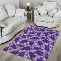 Purple Hawaii Kalo Palaka Motifs Area Rug Hawaiian Taro Leaves Elegant Vibes LT14 - Polynesian Pride