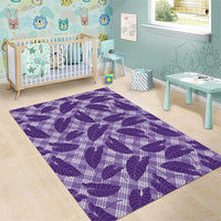Purple Hawaii Kalo Palaka Motifs Area Rug Hawaiian Taro Leaves Elegant Vibes LT14 - Polynesian Pride