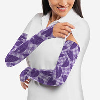 Purple Hawaii Kalo Palaka Motifs Arm Sleeves Hawaiian Taro Leaves Elegant Vibes LT14 - Polynesian Pride