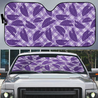 Purple Hawaii Kalo Palaka Motifs Auto Sun Shade Hawaiian Taro Leaves Elegant Vibes LT14 Purple - Polynesian Pride