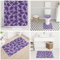 Purple Hawaii Kalo Palaka Motifs Bathroom Set Hawaiian Taro Leaves Elegant Vibes LT14 - Polynesian Pride