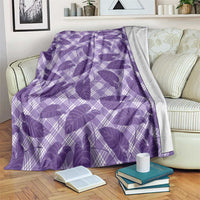 Purple Hawaii Kalo Palaka Motifs Blanket Hawaiian Taro Leaves Elegant Vibes LT14 Purple - Polynesian Pride