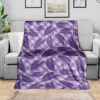 Purple Hawaii Kalo Palaka Motifs Blanket Hawaiian Taro Leaves Elegant Vibes LT14 - Polynesian Pride