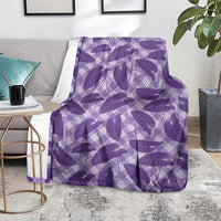Purple Hawaii Kalo Palaka Motifs Blanket Hawaiian Taro Leaves Elegant Vibes LT14 - Polynesian Pride