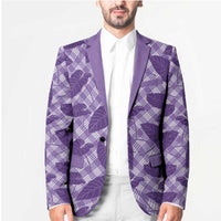 Purple Hawaii Kalo Palaka Motifs Blazer Hawaiian Taro Leaves Elegant Vibes LT14 - Polynesian Pride
