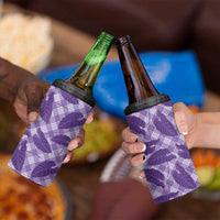 Purple Hawaii Kalo Palaka Motifs 4 in 1 Can Cooler Tumbler Hawaiian Taro Leaves Elegant Vibes LT14 - Polynesian Pride