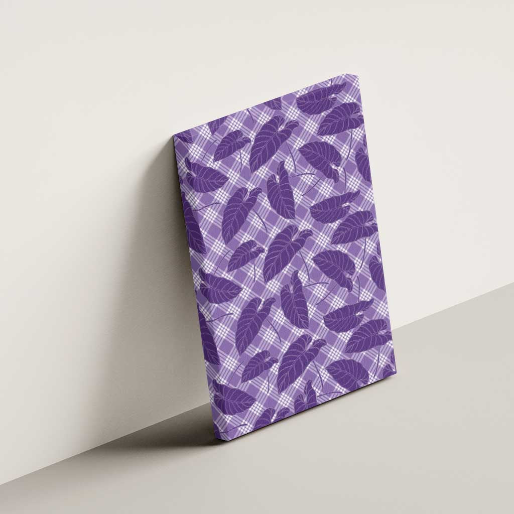 Purple Hawaii Kalo Palaka Motifs Canvas Wall Art Hawaiian Taro Leaves Elegant Vibes LT14 - Polynesian Pride