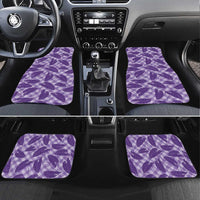 Purple Hawaii Kalo Palaka Motifs Car Mats Hawaiian Taro Leaves Elegant Vibes LT14 Set 4pcs Purple - Polynesian Pride