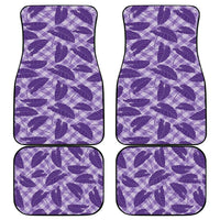Purple Hawaii Kalo Palaka Motifs Car Mats Hawaiian Taro Leaves Elegant Vibes LT14 - Polynesian Pride