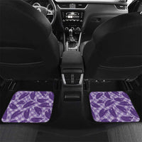Purple Hawaii Kalo Palaka Motifs Car Mats Hawaiian Taro Leaves Elegant Vibes LT14 Set 2pcs - Back Purple - Polynesian Pride
