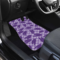 Purple Hawaii Kalo Palaka Motifs Car Mats Hawaiian Taro Leaves Elegant Vibes LT14 - Polynesian Pride